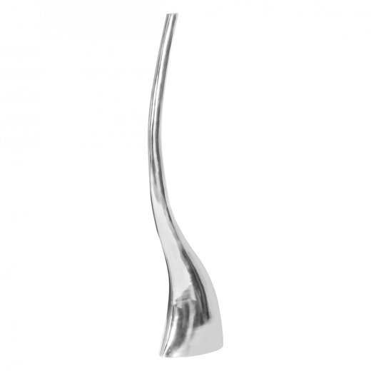 Deko Vase gro BOTTLE XL Aluminium modern mit 1 ffnung in Silber | Hohe Alu Blumenvase handgefertigt | Groe Dekovase fr Blumen