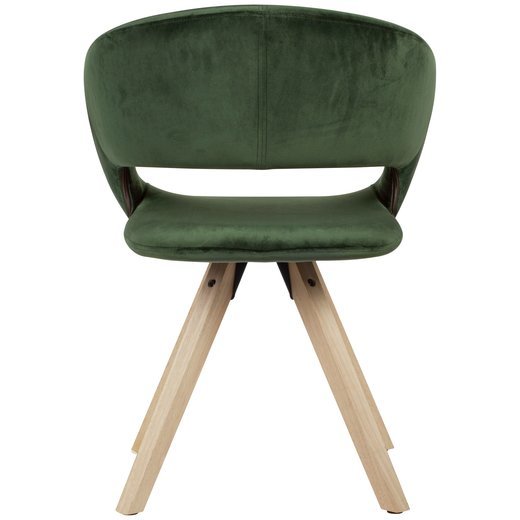 Esszimmerstuhl Grn Samt Modern | Kchenstuhl mit Lehne | Stuhl mit Holzfen | Polsterstuhl Maximalbelastbarkeit 110 kg
