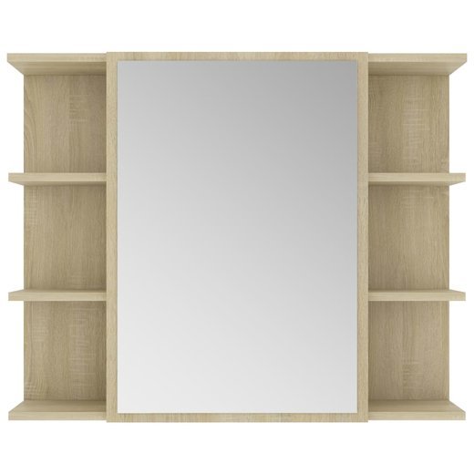 Bad-Spiegelschrank Sonoma-Eiche 80x20,5x64 cm Spanplatte